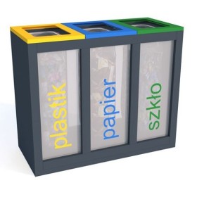 Kosze do segregacji 3-modułowe|Wyposażenie sklepów i instytucji  - Kreuj swój biznes z 4store.pl