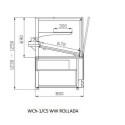 Witryna cukiernicza Rollada W-1/C5 WW 970 - rysunek techniczny z wymiarami przekroju bocznego