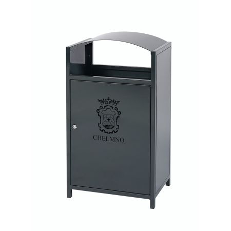 Kosz uliczny CITY z daszkiem 90 litrów KW-H kreuj swój biznes z Wyposażenie sklepów i instytucji  - Kreuj swój biznes z 4store.pl