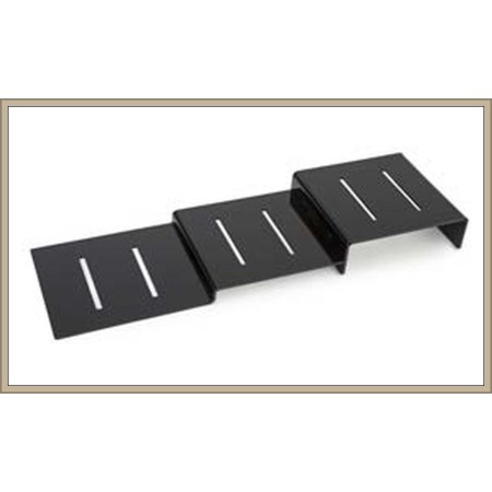 Kaskada, 800x250x80 mm, czarna plexi (schodki, stopnie) 3-poziomowa, do prezentacji w ladzie Krajowy Kaskady (schodki) - 4store.
