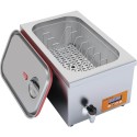 Cyrkulator do sous-vide 0,7 kW - otwarta wanna z koszem i uchylona pokrywa