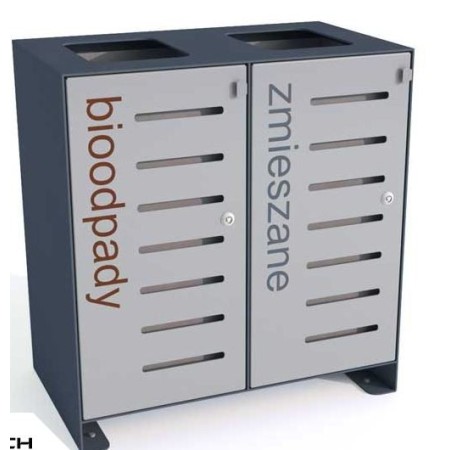 Kosz do segregacji odpadów Ajaks III 2x80 l, napisy folia samoprzylepna kreuj swój biznes z Wyposażenie sklepów i instytucji  - Kreuj swój biznes z 4store.pl