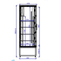 Szafa chłodnicza CC 1600 SGD - rysunek techniczny z wymiarami, przekrój z boku