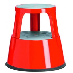Taboret ze stopniami, stołek, paleta stopniowa, metalowy, 2 stopnie, czerwony