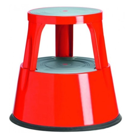 Taboret ze stopniami| stołek| paleta stopniowa| metalowy| 2 stopnie| czerwony