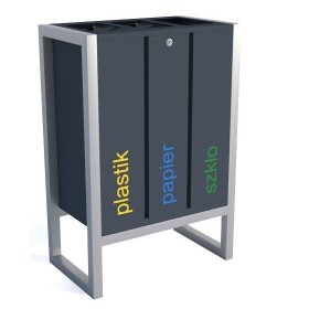 Kosz do segregacji odpadów Satis III mini 3x30 l, wolnostojący
