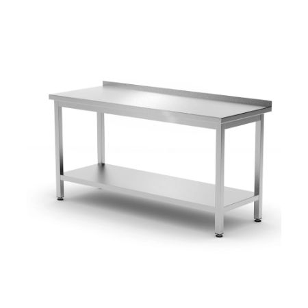 Stół roboczy przyścienny, z półką, stal nierdzewna, 1600 x 600 x 850 mm, skręcany kreuj swój biznes z Wyposażenie sklepów i instytucji  - Kreuj swój biznes z 4store.pl