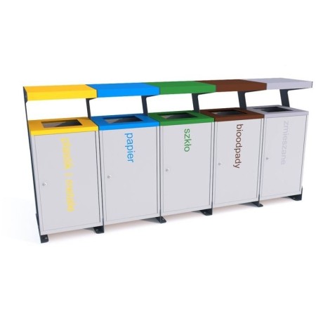 Kosz do segregacji Luna V 5x60 l kreuj swój biznes z Wyposażenie sklepów i instytucji  - Kreuj swój biznes z 4store.pl