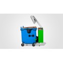 Kompaktor VC1100 do kontenerów 1100 l - widok z boku z kontenerem pełnym kartonów