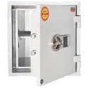 Sejf ASG 46 - otwarte drzwi, wnętrze z półką i zamek elektroniczny
