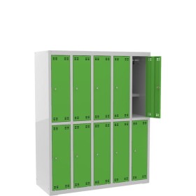 Szafka szkolna SLIM dla 10 uczniów (10D) z półką na książki wys.150 cm