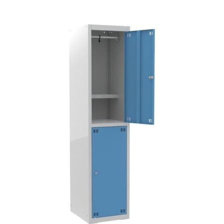 Szafka szkolna dla 2 uczniów (2D) z półką na książki szer.41,5 cm, wys.180 cm kreuj swój biznes z Wyposażenie sklepów i instytucji  - Kreuj swój biznes z 4store.pl