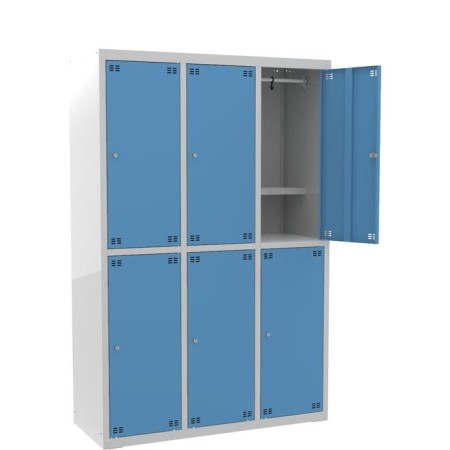 Szafka szkolna dla 6 uczniów (6D) z półką na książki szer.118,5 cm, wys.180 cm kreuj swój biznes z Wyposażenie sklepów i instytucji  - Kreuj swój biznes z 4store.pl