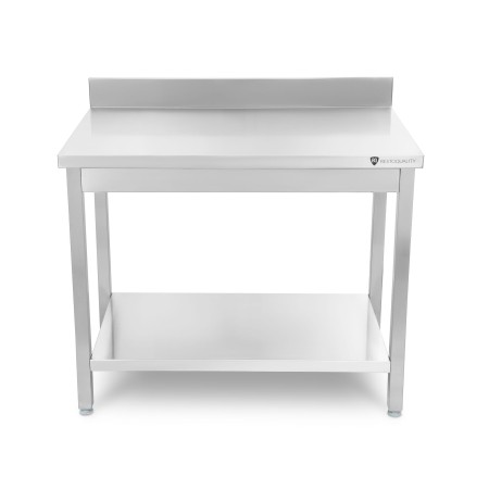 Stół przyścienny z półką, 1000 x 600 x 850 mm, stal nierdzewna, skręcany kreuj swój biznes z Wyposażenie sklepów i instytucji  - Kreuj swój biznes z 4store.pl