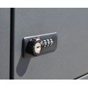 Boks na hulajnogi elektryczne dwustanowiskowy - zamek szyfrowy z kluczykiem na drzwiach
