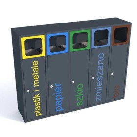 Kosze do segregacji 5-modułowe|Wyposażenie sklepów i instytucji  - Kreuj swój biznes z 4store.pl