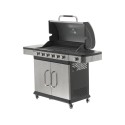 Grill gazowy 6+1 20,2 kW - widok z boku z otwartą pokrywą