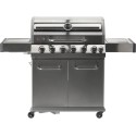 Grill gazowy 6+1 stal nierdzewna 20,5 kW - widok z przodu z zamkniętą pokrywą