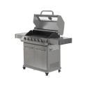 Grill gazowy 6+1 z szybą - widok z boku z otwartą pokrywą