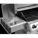 Grill gazowy 6+1 stal nierdzewna - boczny panel z pojemnikiem i pokrywą