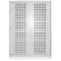 Szafa sportowa PROFI-SP150w 1+1 - widok z przodu, perforowane drzwi przesuwne