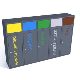 Kosze do segregacji 5-modułowe|Wyposażenie sklepów i instytucji  - Kreuj swój biznes z 4store.pl