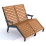Leżak wypoczynkowy VIII podwójny, z podłokietnikami kreuj swój biznes z Wyposażenie sklepów i instytucji  - Kreuj swój biznes z 4store.pl