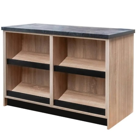 Lada sklepowa sprzedażowa impulsowa Mega-M H-90 cm L-125 cm G-60 cm dąb sonoma kreuj swój biznes z Wyposażenie sklepów i instytucji  - Kreuj swój biznes z 4store.pl