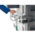 HSM V-Press 825 plus pro belownica pionowa - kółko ręczne i dźwignia zamka drzwi