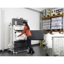 HSM V-Press 610 belownica pionowa - załadunek folii w magazynie przy regałach