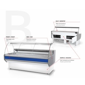 Lada chłodnicza RAPA L-B, 201/90, z szybą giętą, uchylną