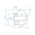 Lada chłodnicza RAPA L-C 201/107 - rysunek techniczny z wymiarami w przekroju