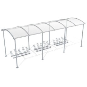 Wiata rowerowa "Zorza" zadaszona, na 15 rowerów, 630 cm Kra03 wiaty wózkowe i rowerowe - 4store.pl