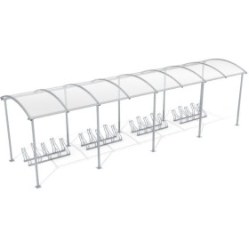 Wiata rowerowa "Zorza" zadaszona, na 20 rowerów, 840 cm Kra03 wiaty wózkowe i rowerowe - 4store.pl