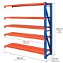 Regał metalowy magazynowy 5-półkowy Mega-M FORTIS LIGHT H-200 cm L-192.5 cm G-60 cm moduł dostawny kreuj swój biznes z Wyposażenie sklepów i instytucji  - Kreuj swój biznes z 4store.pl