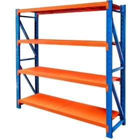 Regał metalowy magazynowy 4-półkowy Mega-M FORTIS LIGHT H-200 cm L-200 cm G-50 cm moduł bazowy