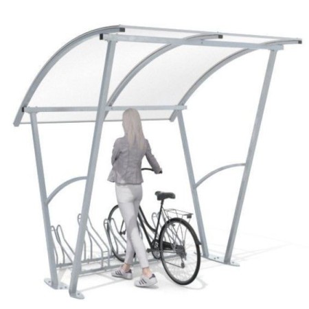 Wiata rowerowa "Świt "zadaszona, na 5 rowerów, 210 cm kreuj swój biznes z Wyposażenie sklepów i instytucji  - Kreuj swój biznes z 4store.pl