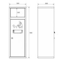 Kosz na psie odchody IV 40 l - rysunek techniczny z wymiarami 310x300x950 mm