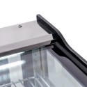 Witryna chłodnicza ELSA MINI S90 Inox - narożnik górny z szybą i oświetleniem
