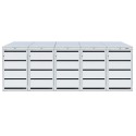 Zabudowa kosza Cuba 5x120 l - widok z przodu, zamknięte klapy
