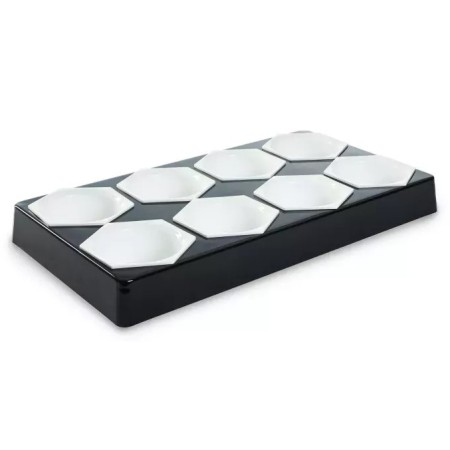 Podstawka na pojemnik na sałatki round/hex 8 x 1,5L ,800x440 mm - H 85 mm, bordowy Dupont Dupont Pojemniki z plexi - 4store.pl