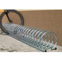 Stojak na rowery VIRO-8 220 cm - spiralny stojak z kołem roweru przy ścianie