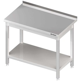 Stół stalowy z półką, przyścienny, skręcany, 800x600x850 mm