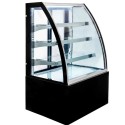 Witryna cukiernicza CLARA S90 black - widok z boku, szklane półki