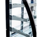 Witryna cukiernicza CLARA S90 black - szklane półki na metalowych wspornikach