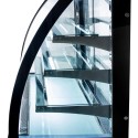 Witryna cukiernicza CLARA S120 black - szklane półki na metalowych wspornikach