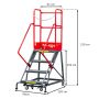 Drabina magazynowa przejezdna pomost magazynowy Mega-M H 102 cm 4 stopnie hamulec schodkowy kreuj swój biznes z Wyposażenie sklepów i instytucji  - Kreuj swój biznes z 4store.pl