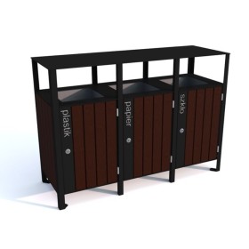 Kosz do segregacji Promyk I 3x60l z daszkiem