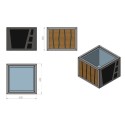 Donica Amant - rysunek techniczny z wymiarami 650x650x500 mm