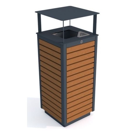 Kosz Amant III 80l z popielnicą z drewnianymi ściankami kreuj swój biznes z Wyposażenie sklepów i instytucji  - Kreuj swój biznes z 4store.pl